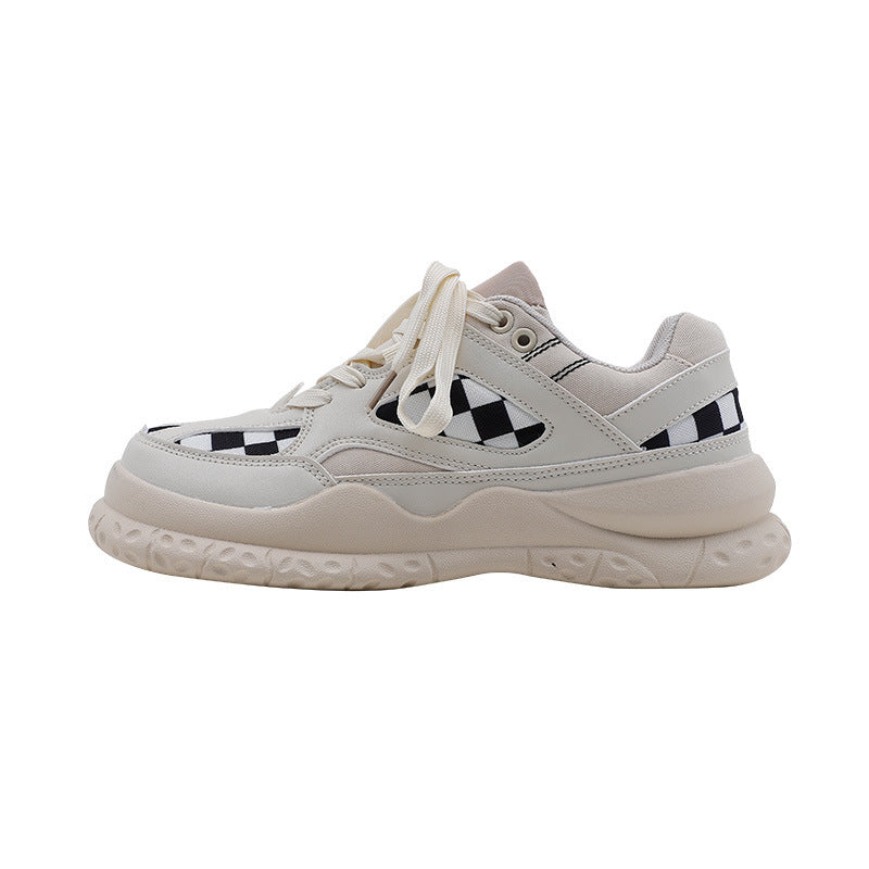 Womens Checkerboard Large Toe Retro Casual Sports Shoes