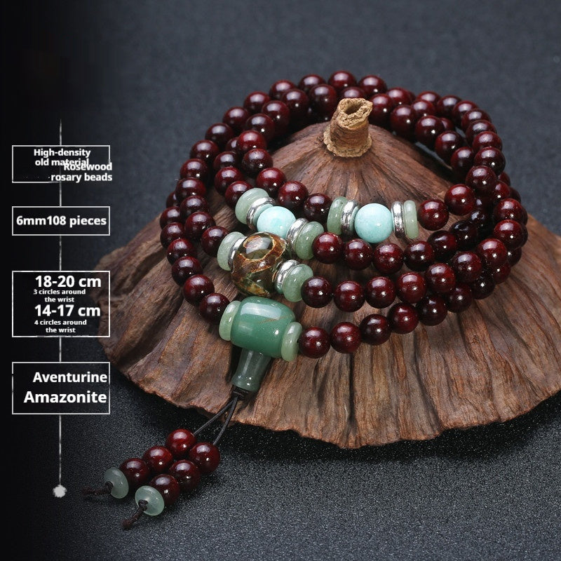 Pterocarpus Santalinus Bracelet Men's 108 Beads