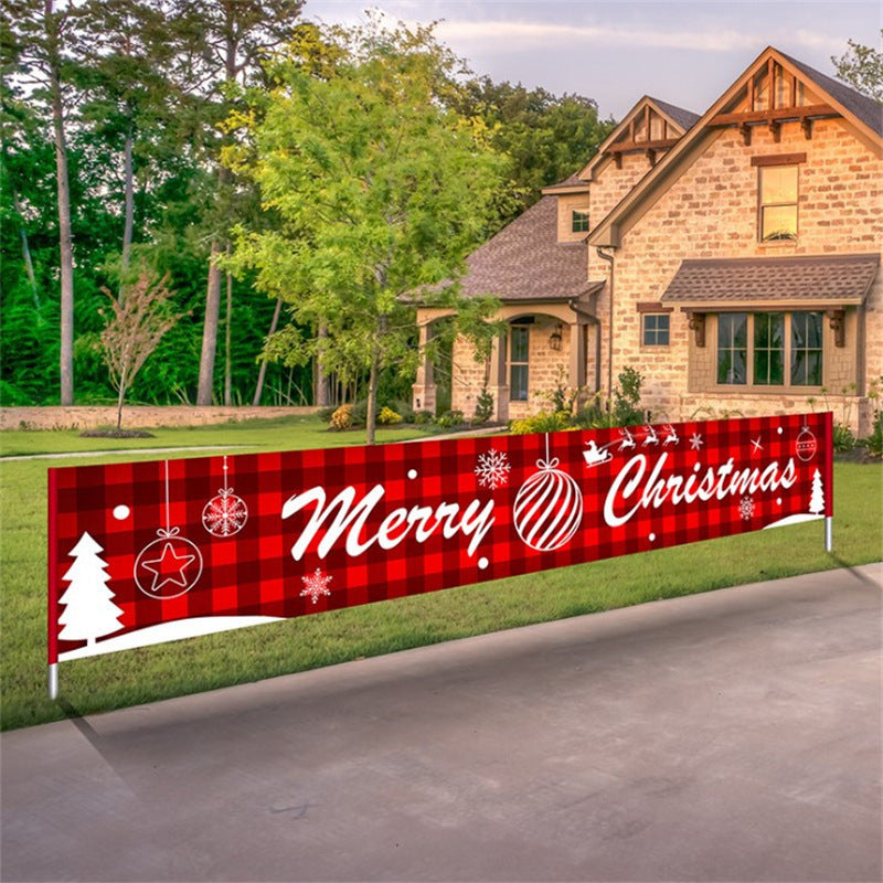 Christmas Couplet Curtain Banners Hanging Flag Window Pendants