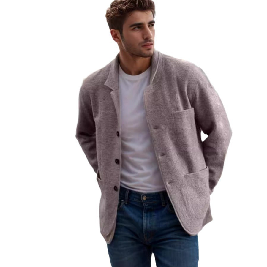 Unisex Slim Polyester Casual Jacket With Front Pockets