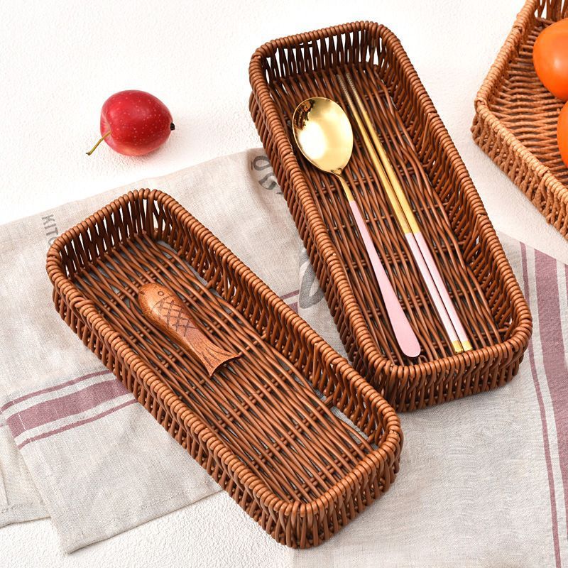 Rattan Desktop Storage Box Kitchen Drawer