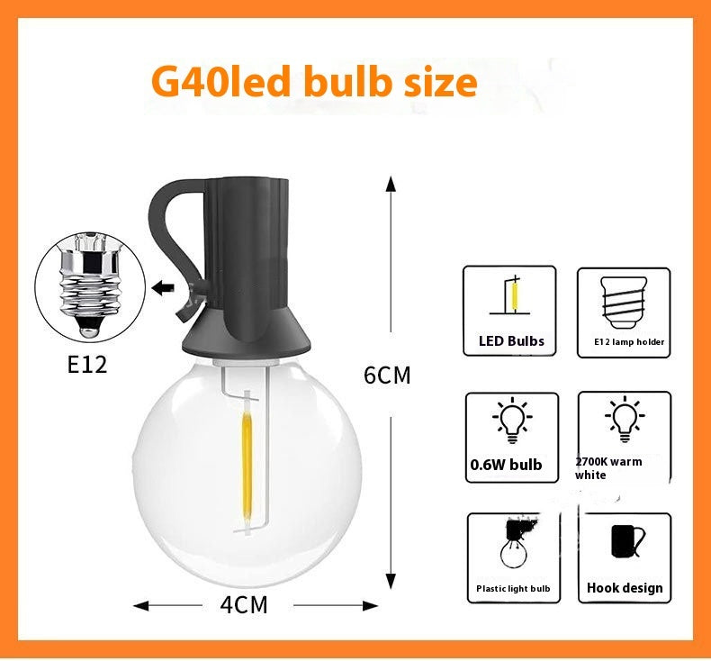 Outdoor G40 Globe String Lights Waterproof LED Festival Decoration