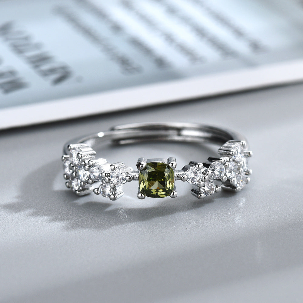 Women’s Adjustable Crown Ring – Open Mouth Copper Zircon Design