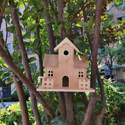Engraved Pine Wood Creative Bird Nest Home Pendant