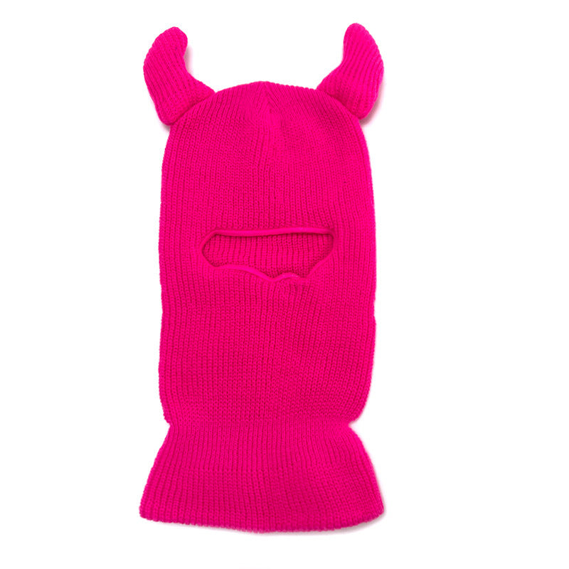 Halloween Wool Hat Horn Single Hole Headgear
