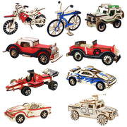 Wooden Stereo Puzzle DIY Car Model Toy