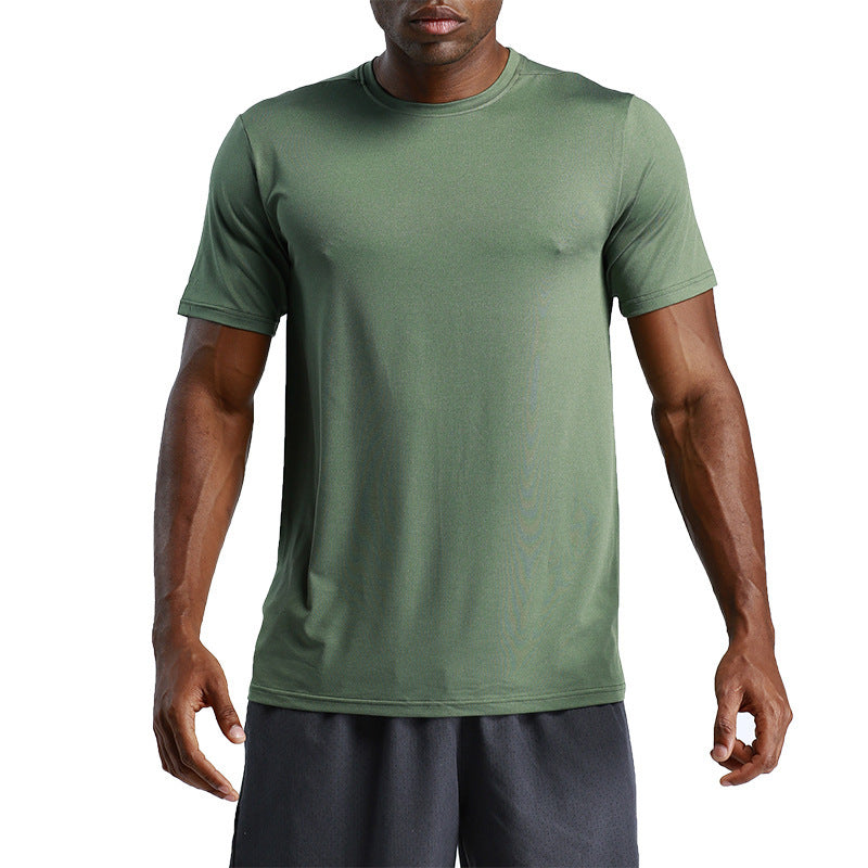 Solid Color Sports Quick-drying Men's Running Workout Short Sleeve