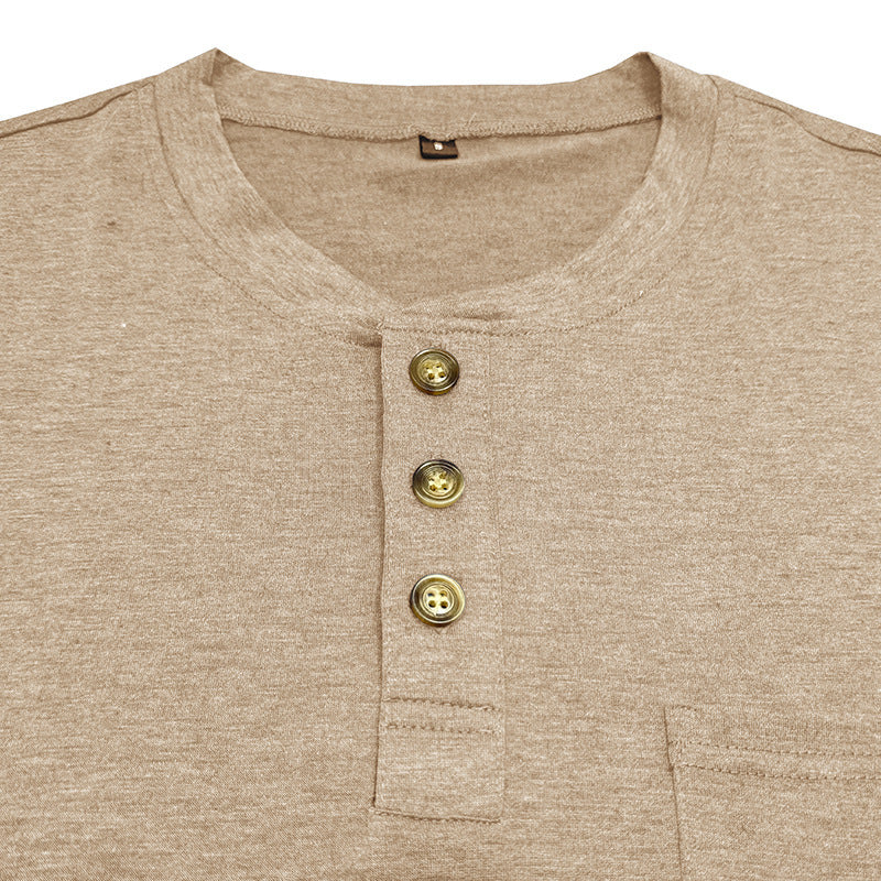 Men's Short-sleeved T-shirt Henley Shirt Top