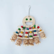 Parrot Toy Wooden Cartoon Bead String – Chewing, Molar, and Treasure Hunting Blocks Bird Supply