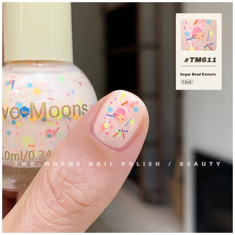 Pure Color Sequins Nail Polish Baking-free And Tear-free