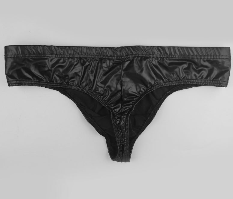 Men’s Sexy Thong – Imitation Leather Backless Underwear