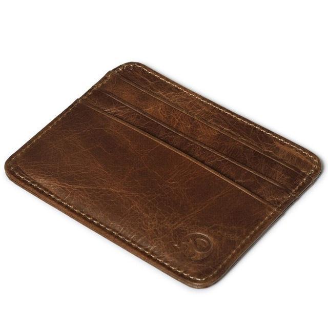 Slim Genuine Leather Wallet Unisex Classic Card Holder