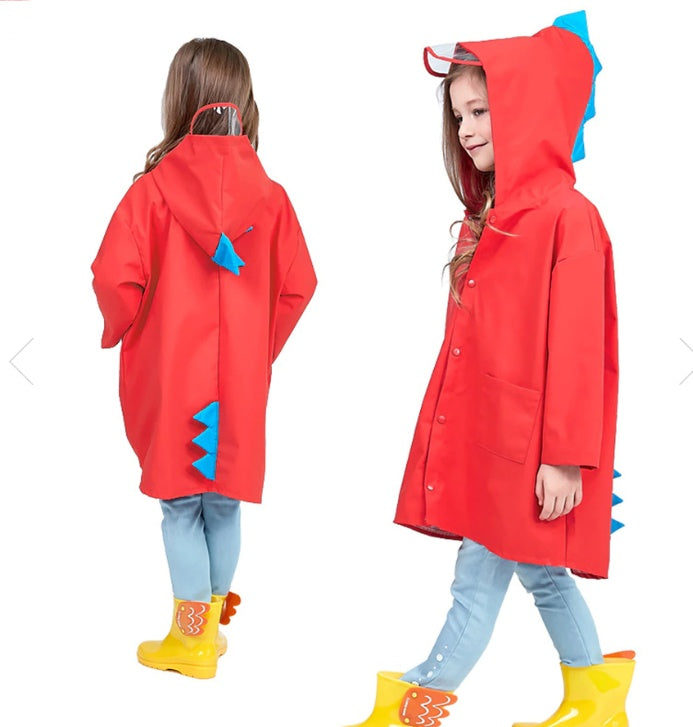 Kids Dinosaur Raincoat Waterproof Regular Fit Jacket