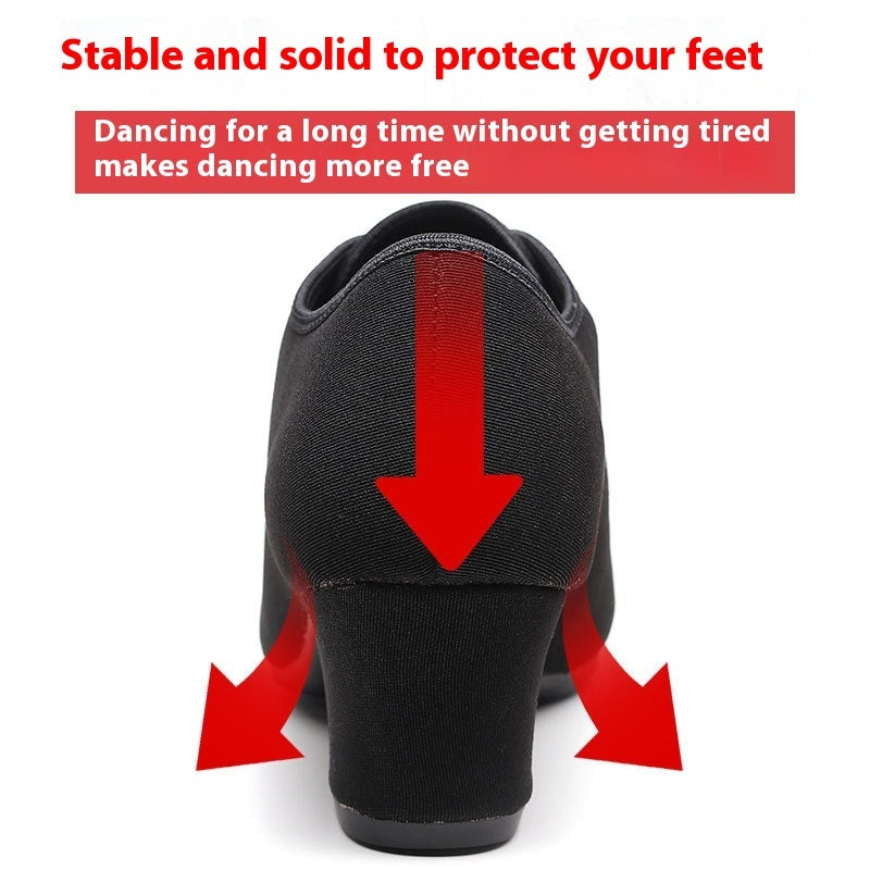 Oxford Cloth Dancing Shoes Ethnic Dance Middle Heel Men's Professional Ballroom Dancing Shoes