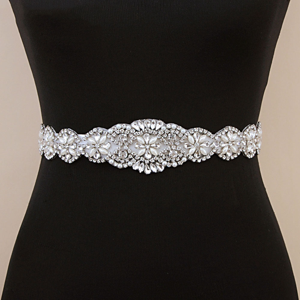 Elegant Bridal Wedding Belt with Rhinestone Decoration