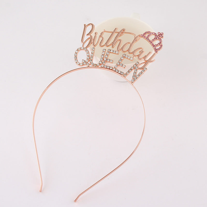 Creative Diamond Alphabet Headdress Birthday Hair Accessories