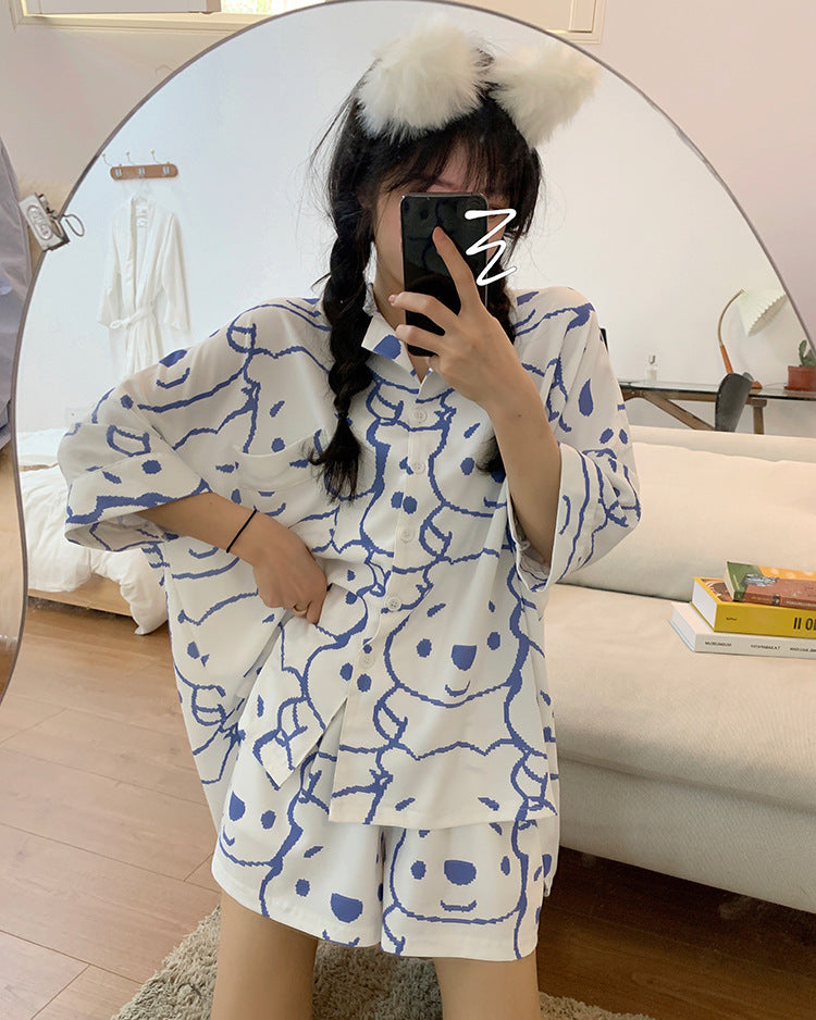 Cute Bear Korean Style Homewear Suit