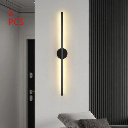 Creative LED Long Strip Wall Light – Modern Remote-Controlled Aluminum Ceiling Lamp