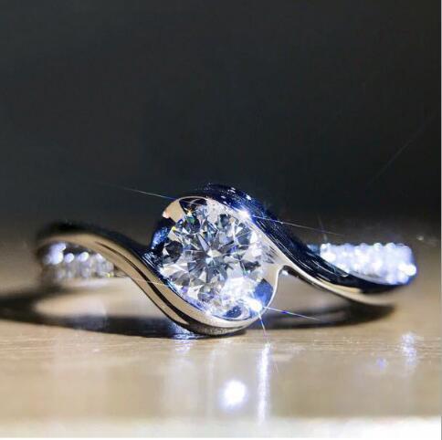 Elegant Octagon Super Diamond Zircon Engagement Ring in Copper