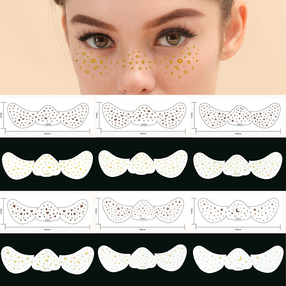 Freckle Tattoo Stickers – Waterproof Gold Dot Face & Eye Makeup Stickers for Women