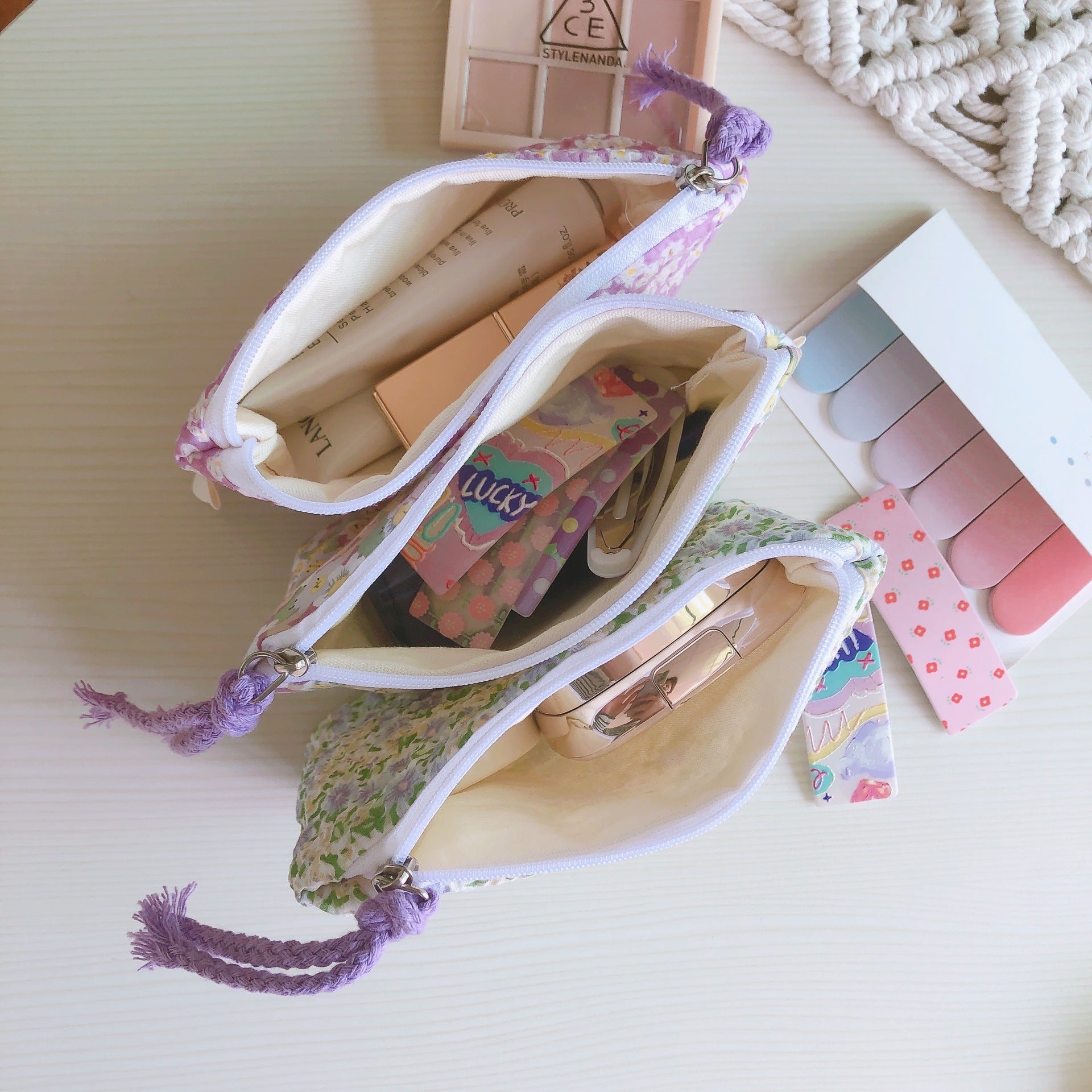 Home Fashion Simple Cotton Headphone Lipstick Storage Bag