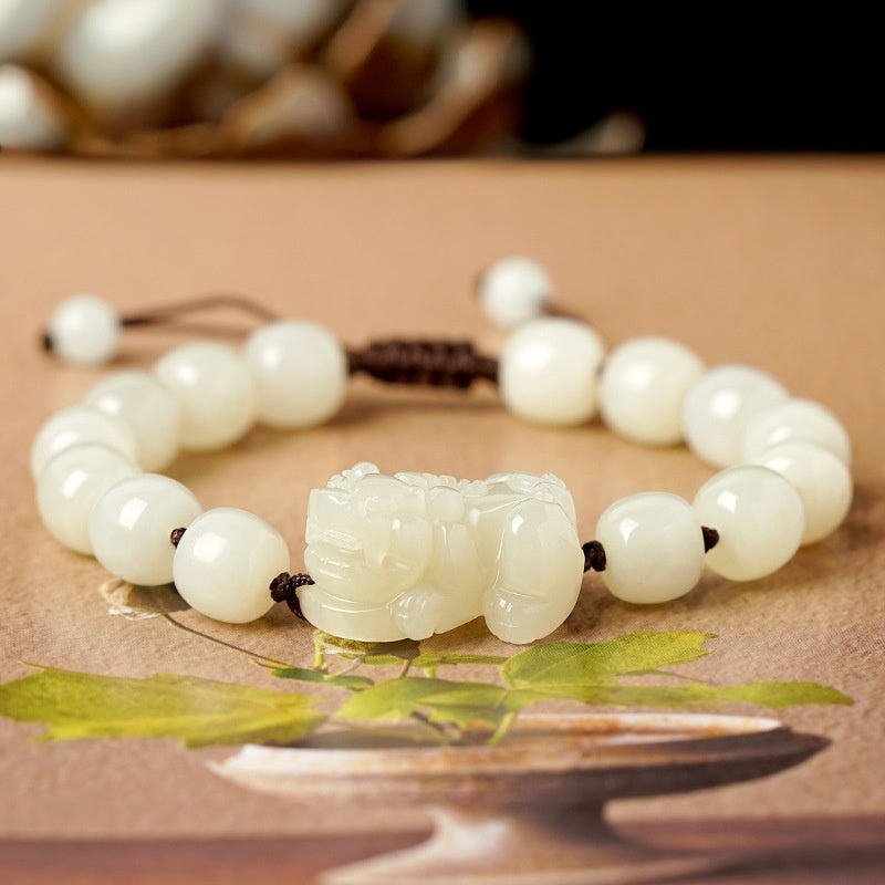 Hetian Jade Bracelet Black And Red Ropes Women