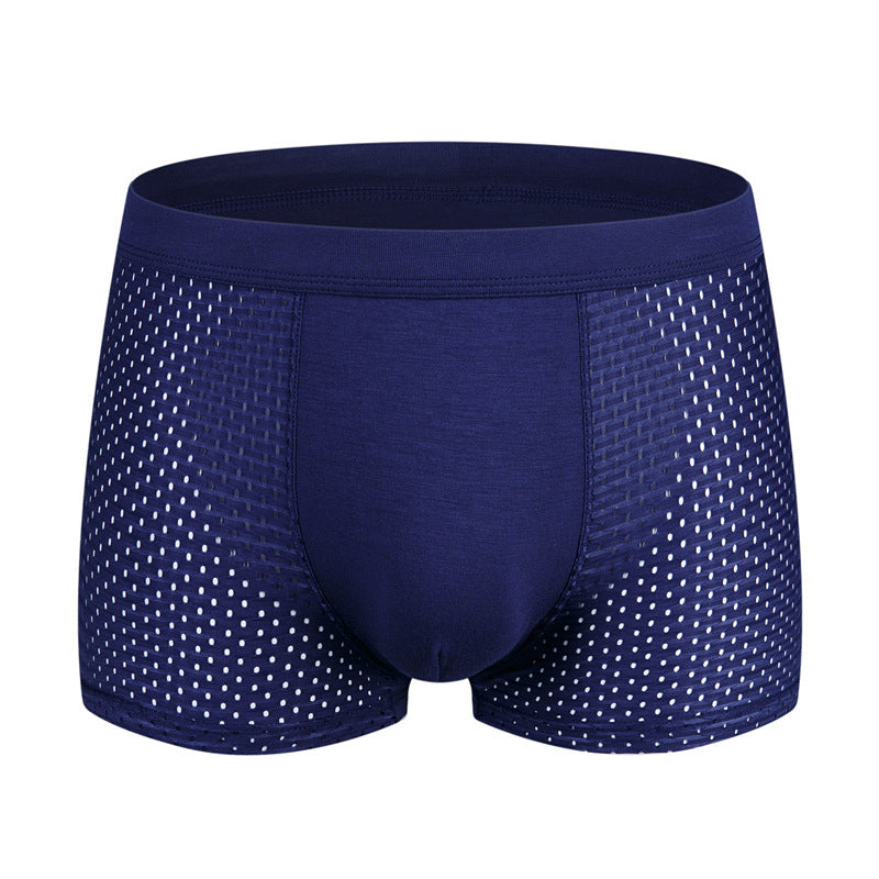 Men’s Ice Silk Boxer Shorts – Plus Size Breathable Mesh Underwear