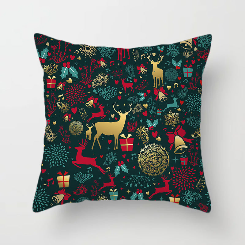 Christmas Short Plush Sofa Pillow Case for Home Furnishing