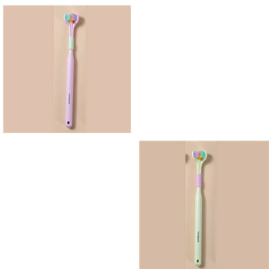 Three-Sided Macaron Soft Bristle Toothbrush – Deep Clean, Safe & Portable