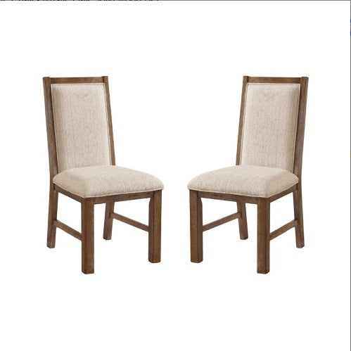 2 Oak Solid Wood Beige Fabric Restaurant Furniture Chairs