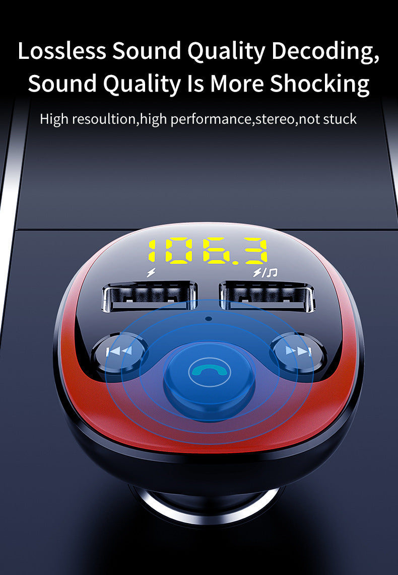 Car Bluetooth FM Transmitter – Dual USB 3.1A Fast Charger with LED Display, Hands-Free Calling, and Music Playback