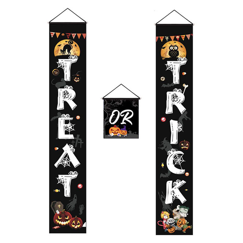 Halloween Door Banner – Spooky Hanging Couplet Decoration for Home and Party