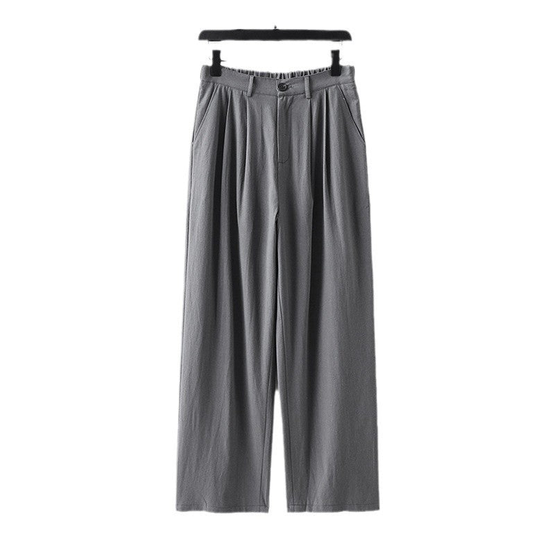 Men’s Autumn Cotton Linen Pants – Loose Straight Casual Trousers