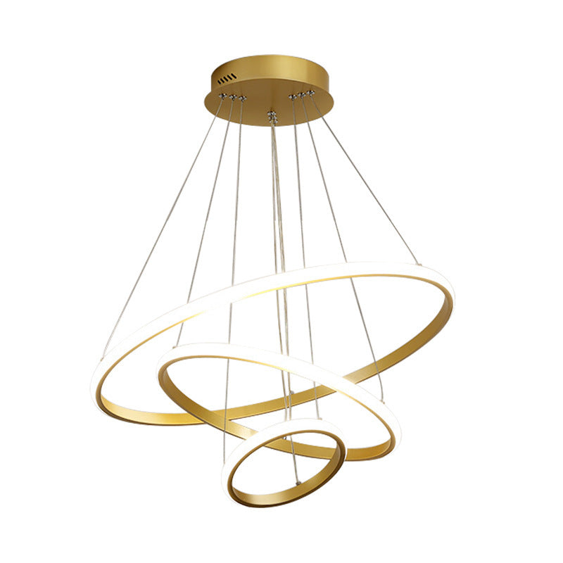 Intelligent Simple Household Iron Chandelier – Bluetooth & App-Controlled LED Lighting for Living & Dining Rooms
