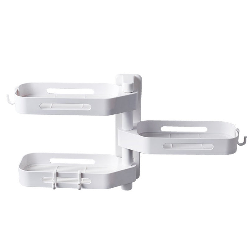 Rotating Wall-Mounted Storage Box – Punch-Free Plastic Organizer for Kitchen & Bathroom