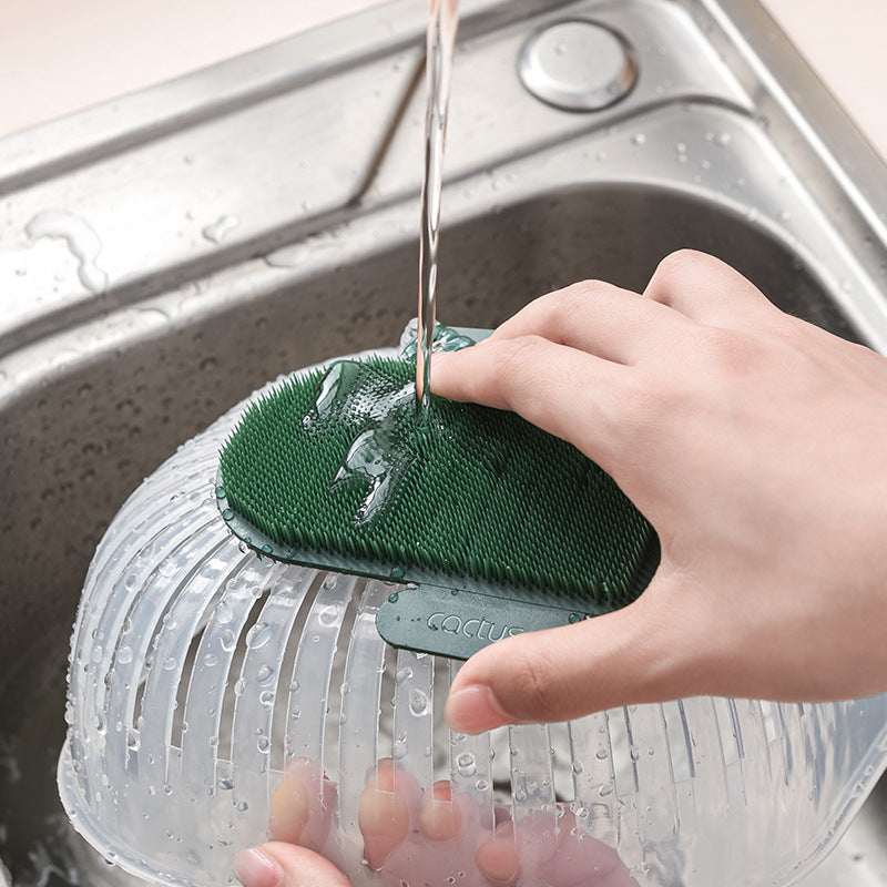 Multifunctional Fruit and Vegetable Cleaning Brush – Cactus Burr Design