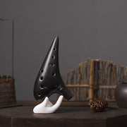 Black Ceramic 12-Hole Alto C Ocarina Musical Instrument