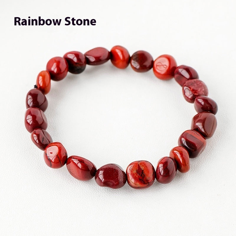 Natural Amethyst Large Particle Gravel Rolling Stone Bracelet
