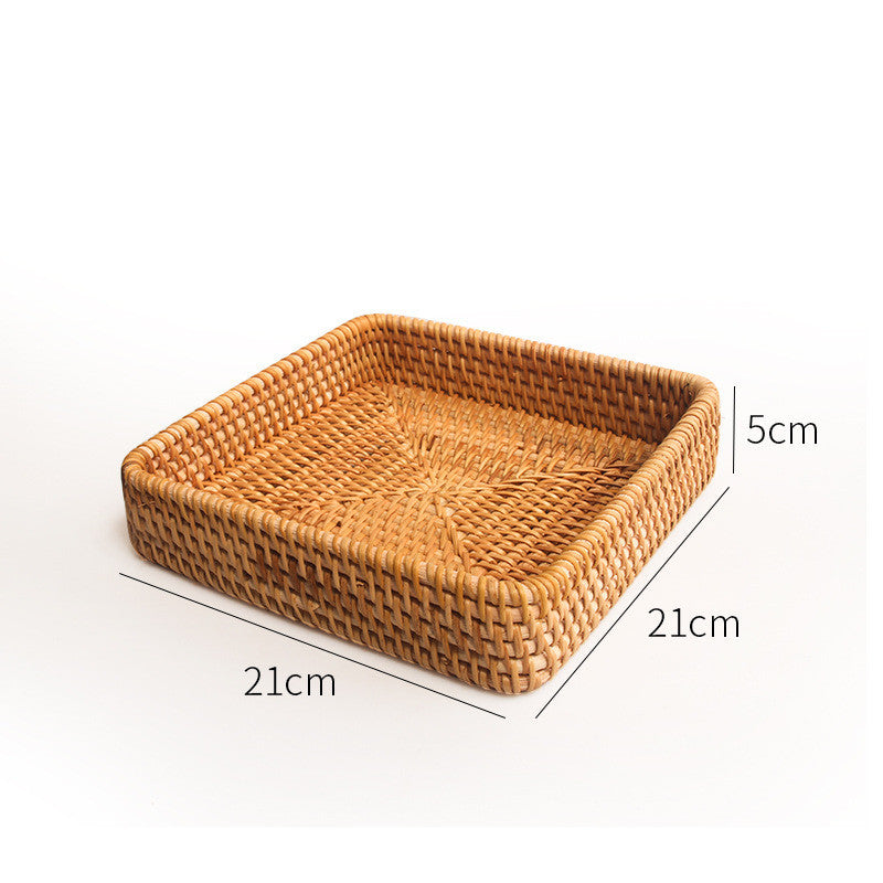 Desktop Storage Basket Rattan Living Room Home