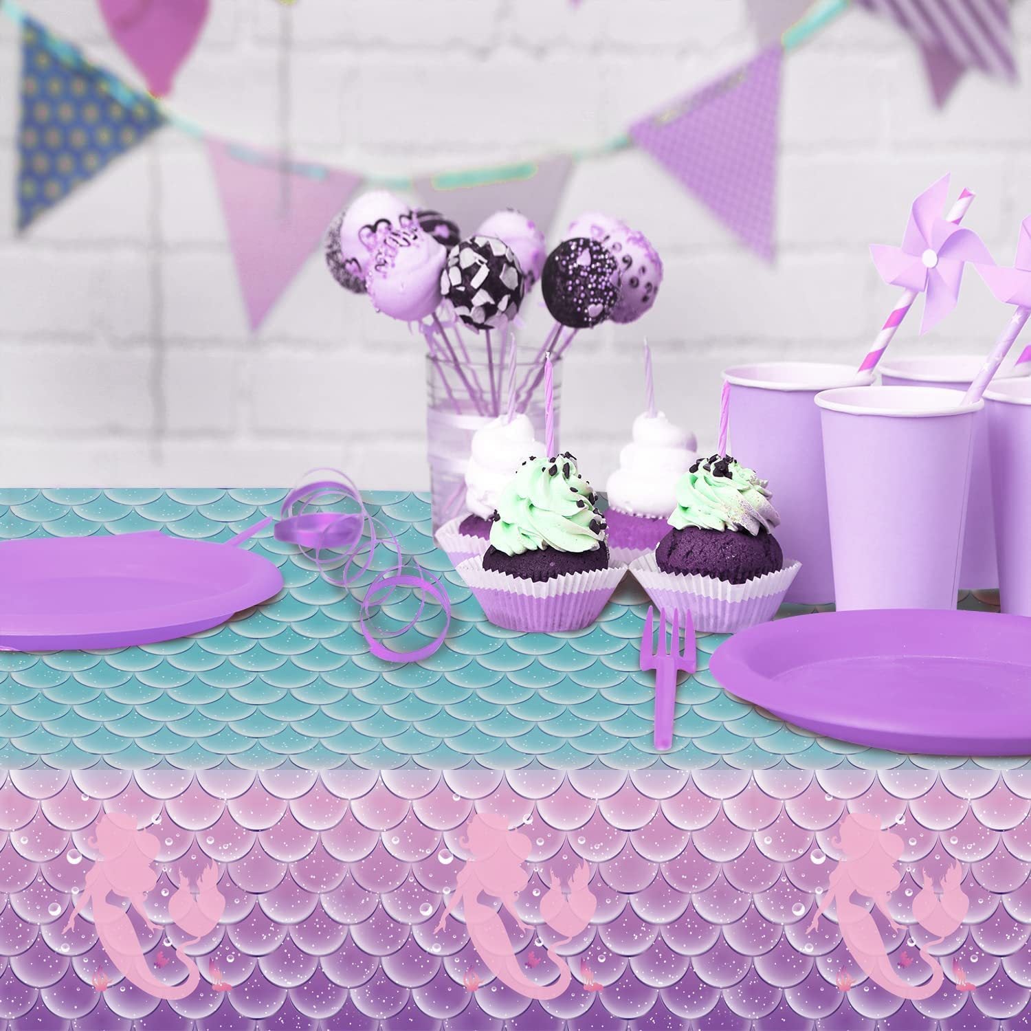 Mermaid Theme Tablecloth Party Birthday Disposable