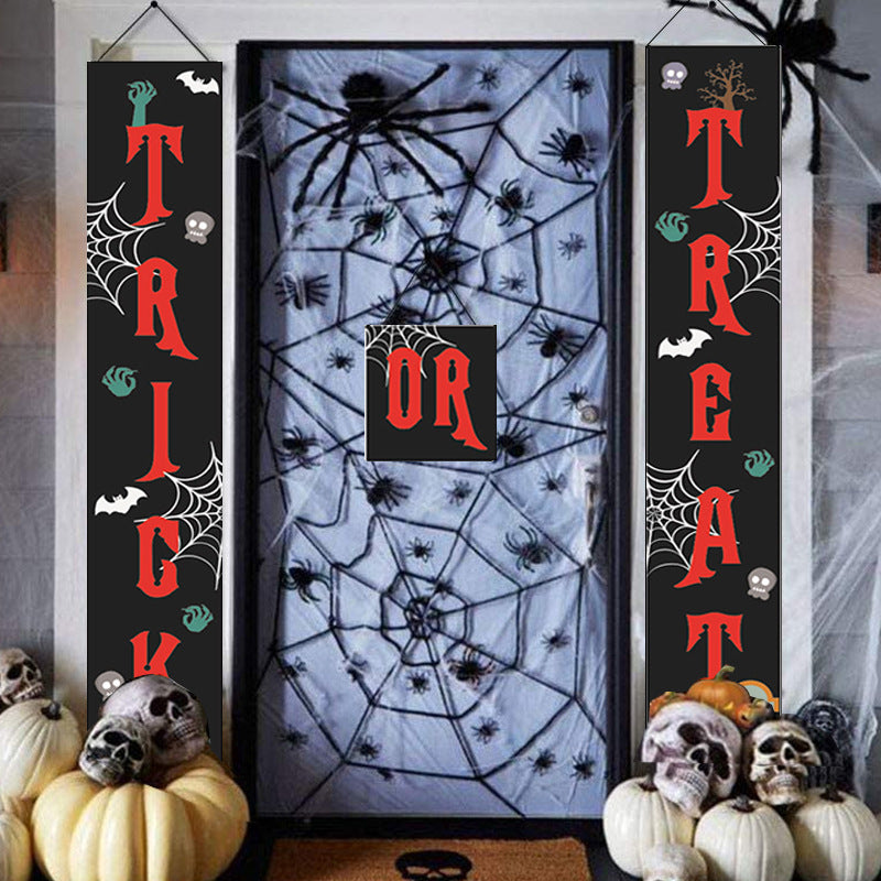 Halloween Door Banner – Spooky Hanging Couplet Decoration for Home and Party