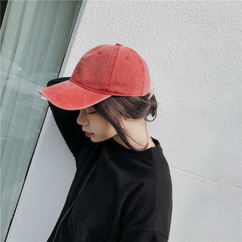 Hat men outdoor retro cap ladies washed cotton denim soft top baseball cap