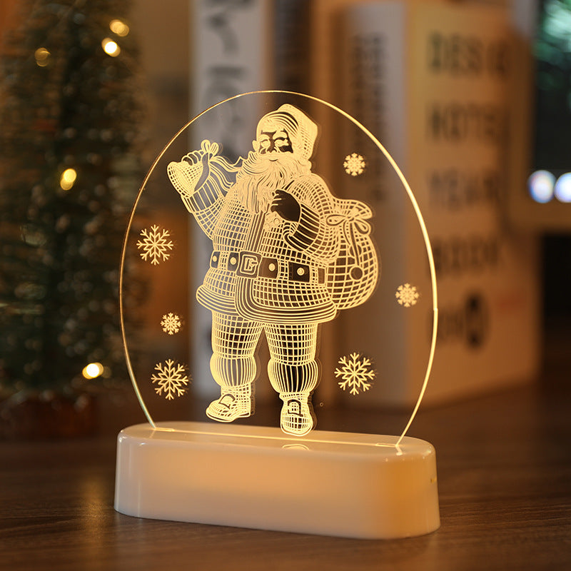 Snowman Bell Acrylic Decoration Night Light