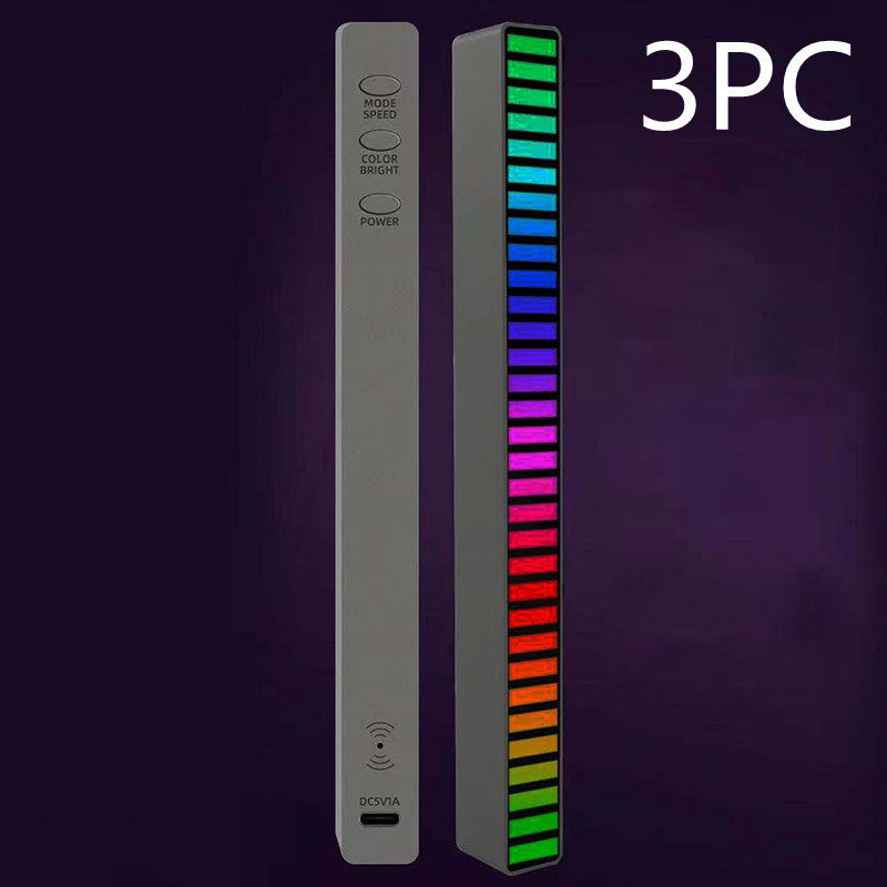 RGB Voice-Activated Music Rhythm Ambient Light with 32 LEDs and 18 Colors, Sound Control Lamp for Car and Home Decoration