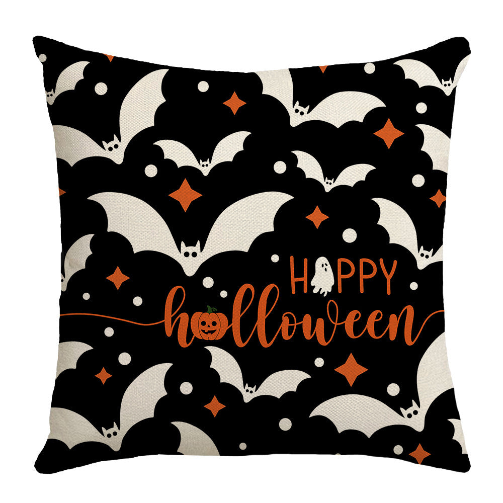 Halloween Printed Linen Pillowcase