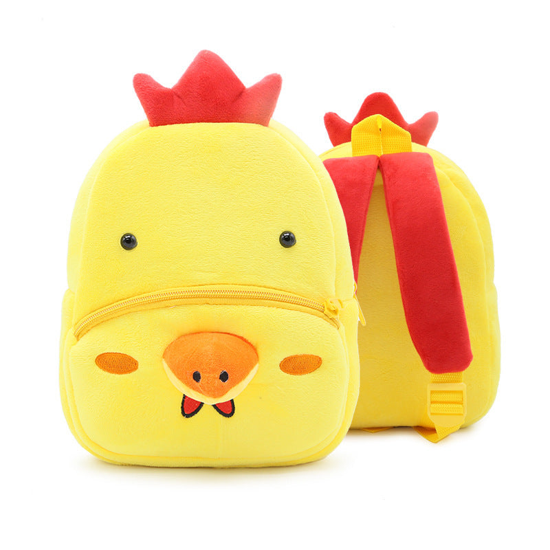 Cute Plush Kindergarten Backpacks – Cartoon Animal School Bags for Children