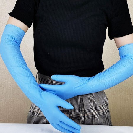 18-Inch Long Waterproof Rubber Disposable Cleaning Gloves