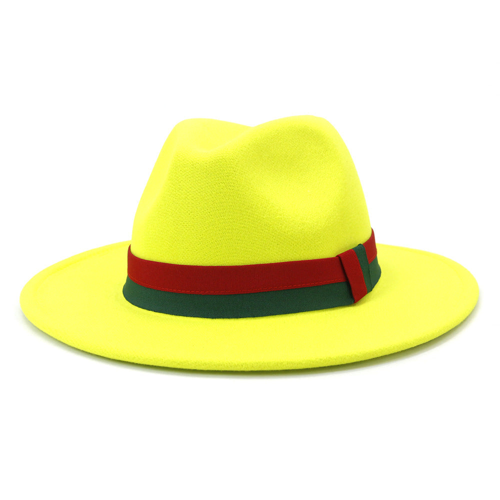 Big Brim British Style Woolen Jazz Top Hat