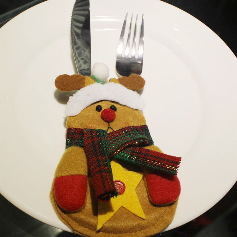 Christmas Knife and Fork Cutlery Bag Holder Decoration