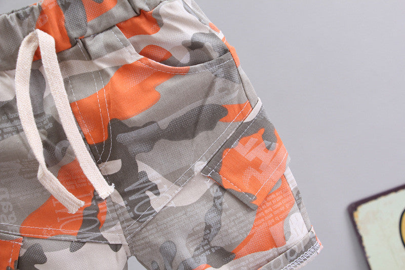 Boys Korean Suit Short Sleeve And Shorts Set Soft Fabric
